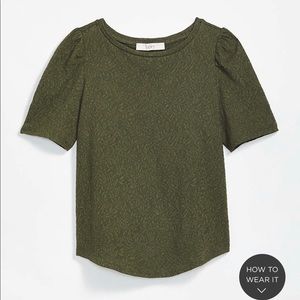 NWT Loft Lace Puff Sleeve Tee